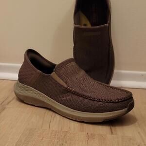 Sz.12 Men's Skechers Camel Gray Hands Free Slip-ins Loafers Shoes
